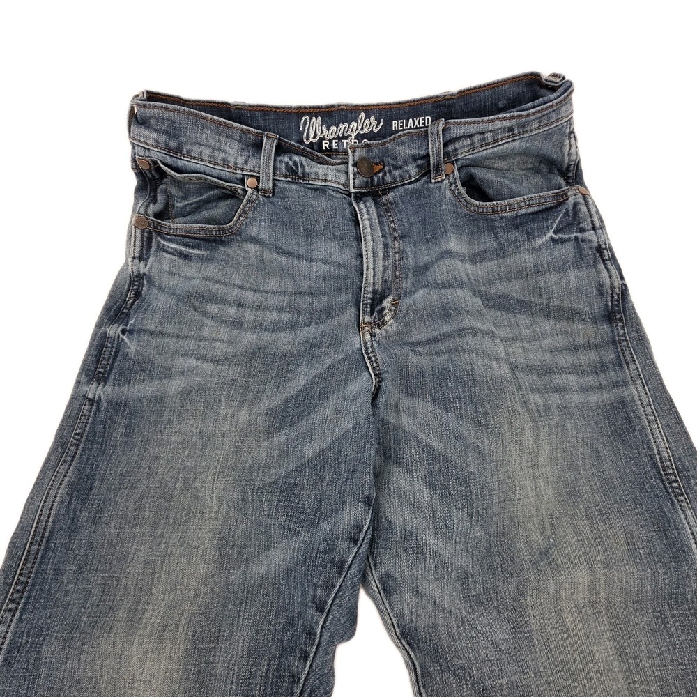 Wrangler Retro Relaxed Boot Jeans Mens 32x34 Blue Denim Cowboy Rodeo Western - Picture 4 of 8